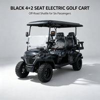 Voiturette de golf électrique de luxe chinoise haut de gamme 6 places, personnalisée pour camping, sites panoramiques, complexes hôteliers et clubs de tourisme