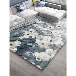 Tapis géométrique de style nordique, rectangulaire, antidérapant, en fibres chimiques, pour salon, canapé, table basse, décoration de la maison, gris doré - Product Image 3