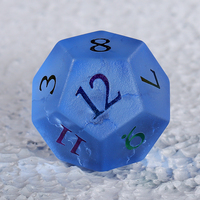 Dés à Jouer DND en Verre Cristal K9 Givré Effet Éclaté, Dés DND Colorés pour RPG (D20, D10, D6), Dés Bleus Effet Pierre Précieuse pour Dungeons and Dragons