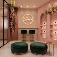 Meubles de présentation de luxe pour salon de beauté, unités de présentation personnalisées, comptoir de maquillage, design 3D, livraison et installation porte-à-porte