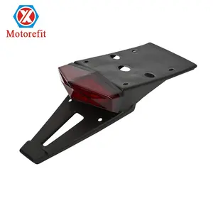 Motorefit Achterspatbord Mount Rode Led-achterlicht Remlicht Richtingaanwijzers Kentekenverlichting Voor Custom Off-Road motorfiets