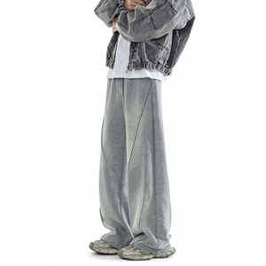 Pantalones Deportivos Anchos Personalizados para Hombre, Cintura Elástica con Cordón, Pantalones Casuales Holgados, Ropa Urbana de Otoño, Fabricante OEM ODM - Product Image 4