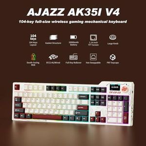 Clavier mécanique sans fil pleine taille OEM ODM AK35I V4 avec écran couleur 114 touches, bouton rotatif, tri-mode, joint, clavier de jeu à commutation à chaud - Product Image 2