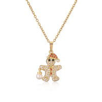 Collier Pendentif Sapin de Noël Créatif et Tendance en Laiton Coloré avec Zircon Cubique, Plaqué Or 18 carats, Clochette, Cadeau pour Femme