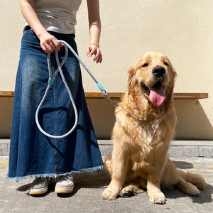 Kunden spezifische Luxus hand gefertigte geflochtene Seil Hunde leine und Halsband Set Großhandel personal isierte Phantasie kleine große Haustier führt Zubehör - Product Image 5
