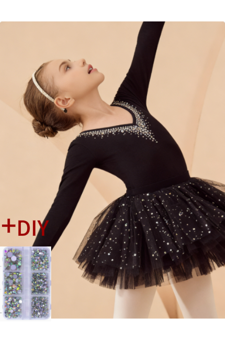 Black long sleeve suit with DIY Rhinestones