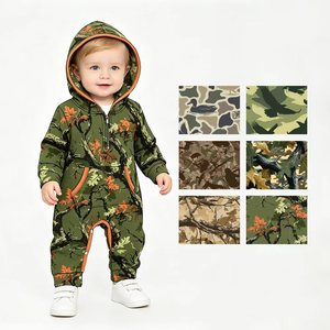 Combinaison à capuche zippée camouflage personnalisée pour bébés garçons, vente en gros, vêtements de boutique de mode, usine de vêtements pour nourrissons et tout-petits, vêtements du Sud - Product Image 2
