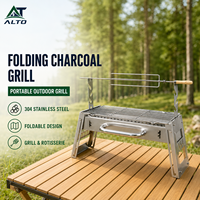 Barbecue au charbon de bois pliable en acier inoxydable 304, réchaud portable d'extérieur, rôtissoire, camping, randonnée, pique-nique, emballage personnalisé
