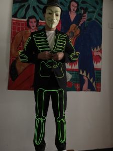 Custom LED Light up Costumes El Wire Outfit Bodysuit for Event Festival <strong>Clothing</strong> Onesie Burning <strong>Man</strong> Outfit Masquerade Cosplay - Product Image 2