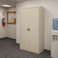 Armoire de rangement robuste en acier thermolaqué, verrouillable, pour bureau à domicile et entrepôt
