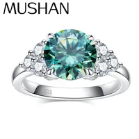 Bague en argent sterling 925 de la marque MuShan, sertie de moissanite VVS, bague scintillante pour femmes, plaquée or véritable 18 carats, bijoux brevetés MST