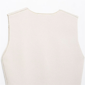 TAOP&amp;ZA 2025 Spring New Women's Fashion Simple <strong>Button</strong> Closed V-Neck Sleeveless Knitted Vest 4192003 - Product Image 5