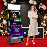 Mesin Photo Booth Cermin Selfie Shenzen Kompatibel dengan Kamera dan Printer, Layar Sentuh 43 Inci, Kios Photobooth Cermin Ajaib