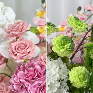 Centros de Mesa Personalizables de Seda Rosa y Blanca, Arreglos Florales Artificiales Realistas y Ecológicos para Bodas - Product Image 4