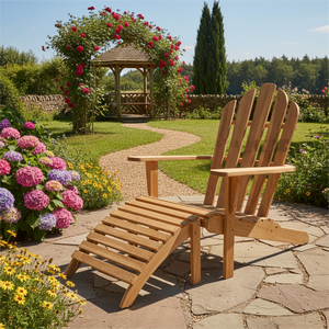 Repose-pieds Adirondack - Détente ultime en plein air, artisanat en teck lisse, confort de soutien pour la salle à manger, l'hôtel, la villa, utilisation moderne - Product Image 6