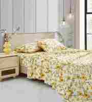 Hochwertige 3 Stück Mikro faser Tröster und Blatt Set Blumen Vintage Print Soft King Size Stitched Collection