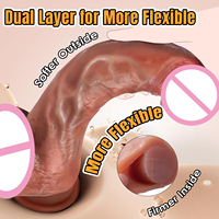 Dildo Anal Realista de 8 Pulgadas, Grueso, Firme y Flexible con Ventosa Fuerte y Bolas Grandes, Juguetes Sexuales para Adultos de Silicona Líquida Suave para Hombres