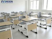 Ensemble ergonomique bureau et chaise individuels avec plateau en bois – Table et chaise pour étudiant, idéal pour salle de classe, maison, bureau ou école