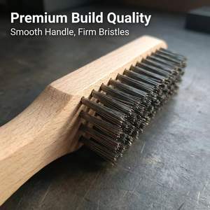 Spazzola in Acciaio Industriale per Rimozione Ruggine con Manico in Legno, 4x16 File di Setole ad Alta Densità, Vendita Diretta dalla Fabbrica - Product Image 3