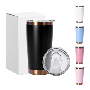 Tumbler da Viaggio in Acciaio Inox a Doppia Parete da 20oz con Incisione Laser, Placcato Oro Arcobaleno, Isolato per Auto, Tazza da Caffè con Coperchio - Product Image 1