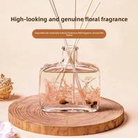 Diffuseur de parfum en verre naturel avec fleurs séchées préservées, artisanal, aux huiles essentielles, sans BPA, sans alcool, pour la maison, 100 ml