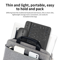 Set Keyboard dan Mouse Nirkabel Ultra-Tipis Portabel Kompak Warna Hijau Penuh, Mini Keyboard dan Mouse Isi Ulang untuk iPad Tablet