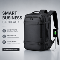 Sac à dos pour ordinateur portable unisexe léger et extensible de haute qualité avec chargement USB, imperméable en polyester Oxford avec fermeture éclair