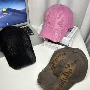 2024 Spring Summer New Arrival Vintage Worn Faded Cotton Distressed Unisex Sports Hat <b>Women</b> Men Fashion Baseball <b>Cap</b> - Product Image 4