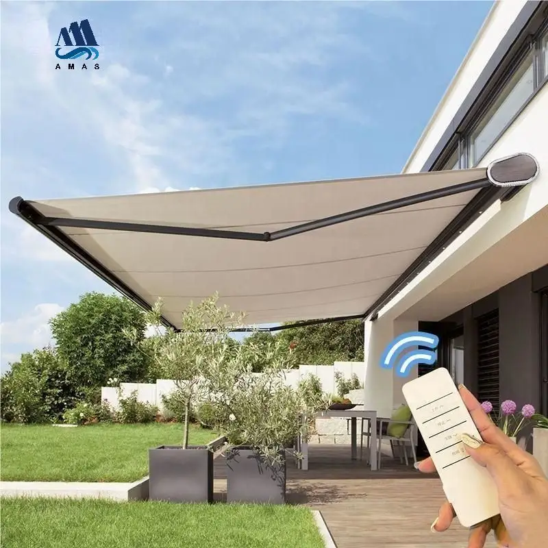 Amas Großhandel Markisen kassette Einziehbare kunden spezifische Aluminium-Voll kassette Motorisierte einziehbare Markise OUTDOOR FOLDING AWNING