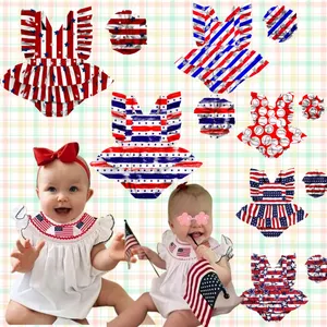 American Independence Day July 4 Festive Romper Baby Romper Plain Baby Rompers Newborn Floral Baby for Newborn