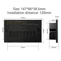 Enchufe de Pared Inteligente Tuya Zigbee de 16A con Panel de Vidrio, 6 Orificios, Doble USB+C, Medición de Energía, PD20W, Enchufe de Pared con WiFi para Reino Unido 147