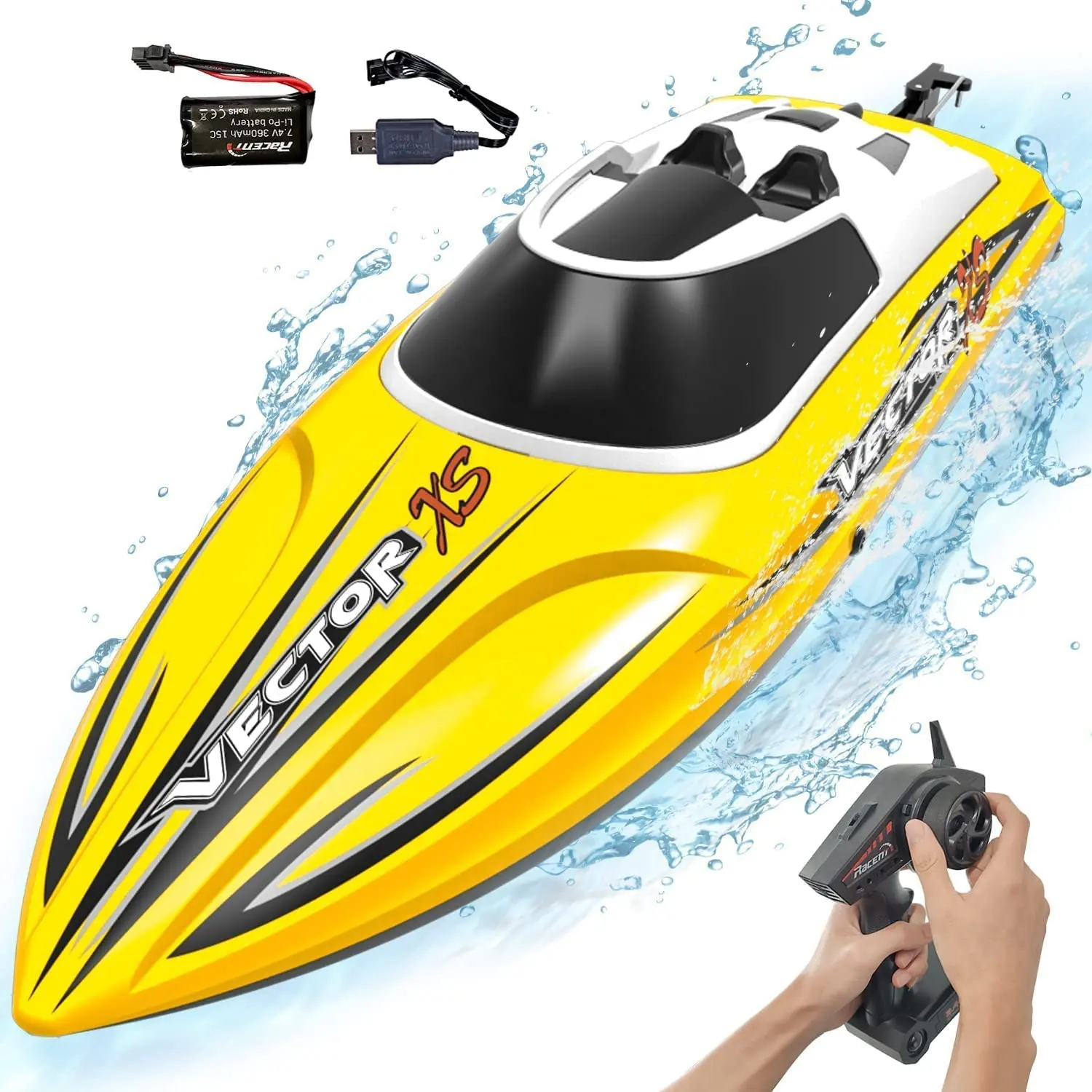 Qilong Remote Control Boat Toys 30Km/h Speed Rc Boat Ship Toys Self-Flip Fast Radio Control Racing Boats Toys For Kids Adults