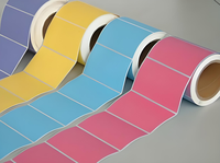 500 Label/Roll Ramah Lingkungan Tahan Lama Kantong Kemasan Ungu Stiker Printer 4x4 Kertas Transfer Termal Langsung Label Pengiriman