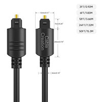 Cable de Audio Óptico Digital CableCreation OEM ODM, Cable de Fibra Óptica Toslink de 6 Pies para Cine en Casa, Barra de Sonido, TV, PS4, Xbox, VDCD