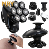 MRY Carga Usb Impermeable Hombres Afeitadoras eléctricas calvas 8D Cabeza recargable Afeitadora de pelo Maquinilla de afeitar para hombres