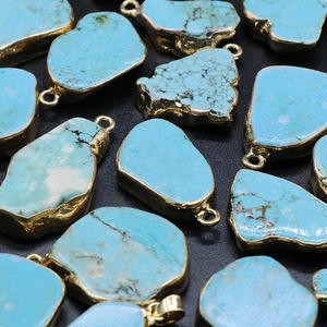 טורקיז כחול מותאם לאבני ריפוי טורקיז כחול קוורץ לא סדירים שרשרת תליון תכשיטים לילדים - Product Image 1