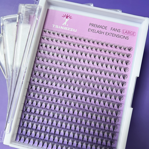 Extensions de cils pré-faites faites à la main, plateaux de cils 3D 5D 8D, longs et courts, tiges éventail, 0,07 mm, vison, base plate, éventails pré-faits étroits - Product Image 1