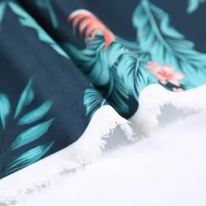 New Design Microfiber 100% Polyester Twill Woven Peach Skin Flower Print Fabric Patterns