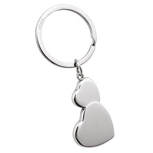 Portachiavi in cristallo con design a due cuori, accessorio elegante senza scatola - Product Image 1
