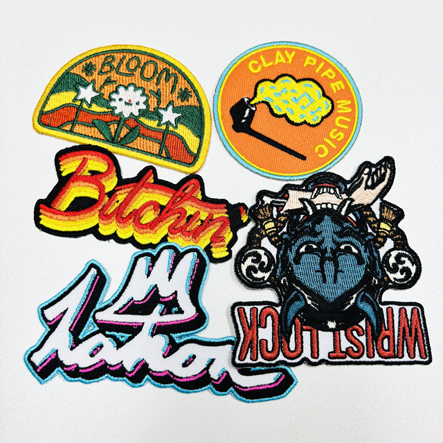 Heat Transfer Press Embroidered Letter Logo Patch Custom Iron on Backing Embroidery Patch for Clothes