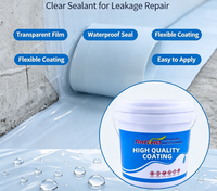 Enduit liquide transparent et imperméable en acrylique pur avec pinceau pour la réparation invisible des fuites, idéal pour les fissures des carreaux de salle de bain, des toits et des murs.