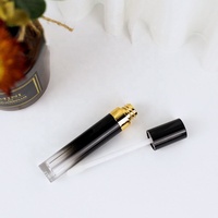 Tubes de vernis à lèvres noires vides avec brosse à baguette, dégradé de luxe personnalisé, 50 pièces, 5ml