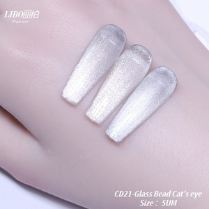 LIBO CD21 Glass Bead Cat's Eye Powder 5UM Sparkling White Pigment for Nail Art - Product Image 2