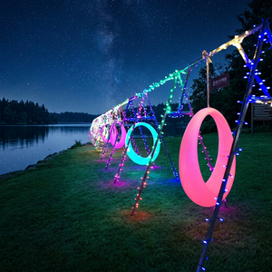 Fauteuil suspendu LED à anneau lumineux pour patio, changeant de couleur, mobilier de jardin pour fêtes et événements en extérieur - Product Image 1