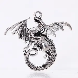 Punk bricolage métal <span class=keywords><strong>Dragon</strong></span> collier accessoires Antique en alliage de Zinc feu <span class=keywords><strong>Dragon</strong></span> chandail chaîne collier cadeau - Product Image 1