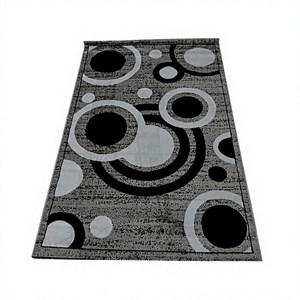 Alfombra Turca de Poliéster Afelpada Adiva, Tejida en Jacquard, de Pelo Alto, Acolchada, Reversible, Lavable, Antideslizante, Antibacteriana y Antimanchas - Product Image 1