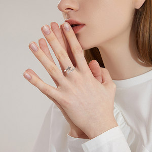 Anelli Merryshine con Croce Celtica, in Argento Sterling 925, Aperti e Regolabili, Anello della Promessa dell'Amore e dell'Eternità - Product Image 4