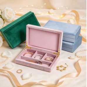 Boîte de rangement à bijoux à grande capacité pour la maison, en velours, vente en gros de boîtes à bijoux de haute qualité - Product Image 3