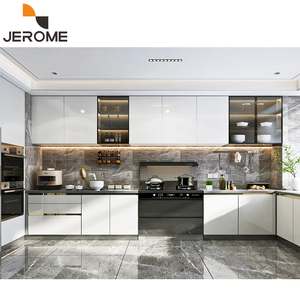 Bán buôn tùy chỉnh hiện đại sang trọng RTA tủ tủ đồ nội thất hoàn chỉnh màu trắng có độ bóng cao <span class=keywords><strong>MDF</strong></span> tủ bếp bằng gỗ đặt - Product Image 2