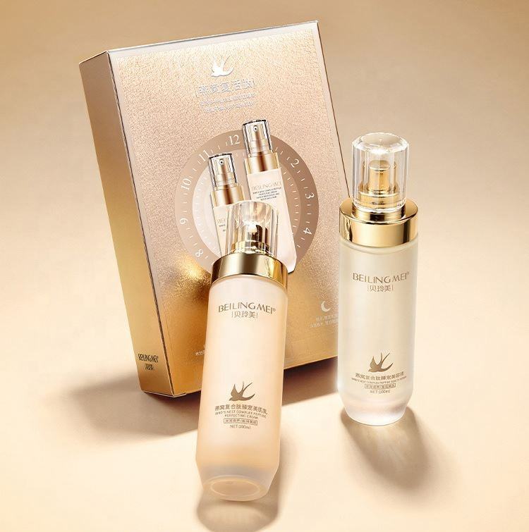 wholesale natural skincare vendors bird's nest skin care set private label face lightening women skin care set